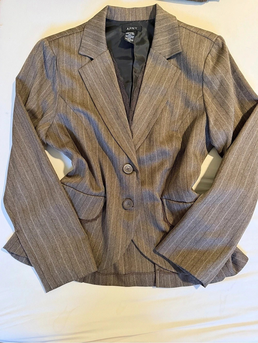 Vintage Y2K Office-wear 3 PIECES | APNY Brown Houndstooth Pantsuit skirt